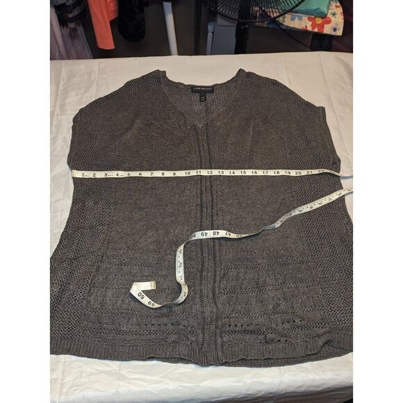 Lane Bryant Gray Sleeveless Sweater Open Knit Crochet Trim Size 14-16 - Picture 9 of 14